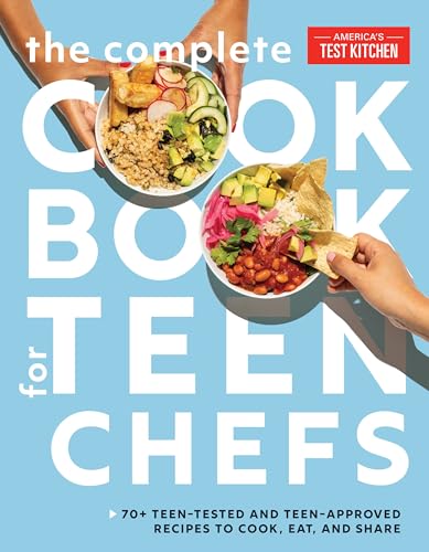 Cookbook cover with colorful food bowls and hands holding a taco.