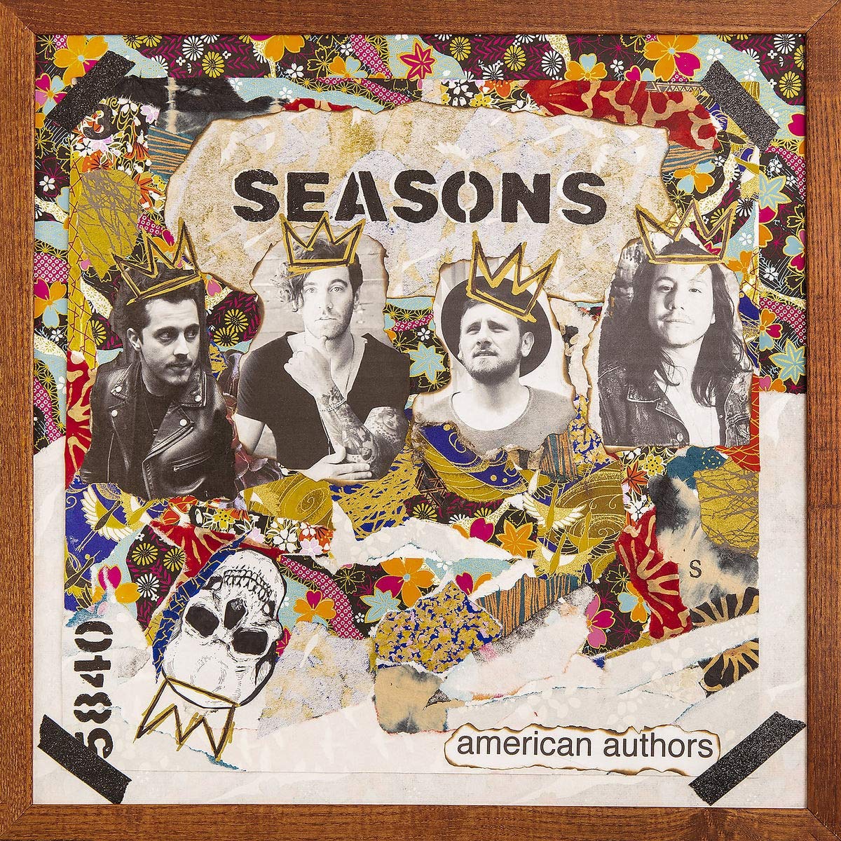 "Album cover for 'Seasons' by American Authors, featuring a collage with four men."