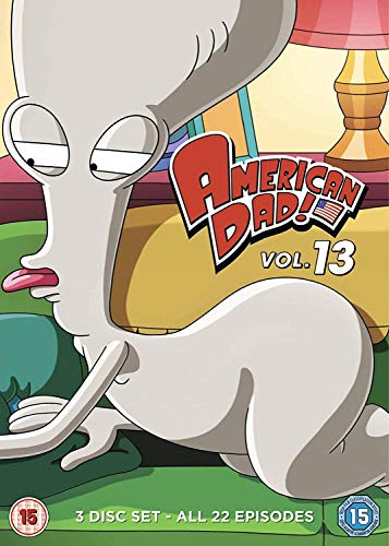 “American Dad!” Volume 13 DVD cover featuring Roger lounging indoors.