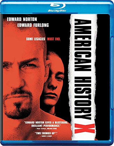 Blu-ray cover for "American History X" featuring Edward Norton and Edward Furlong.