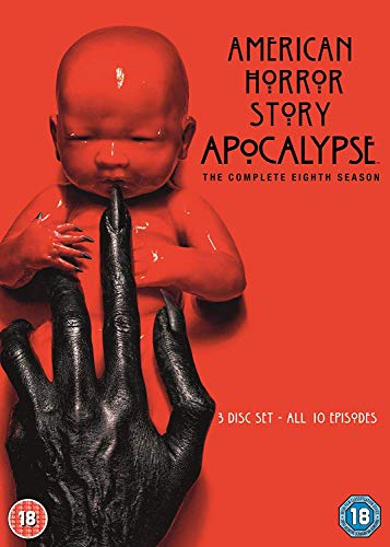 DVD cover for "American Horror Story: Apocalypse" featuring a baby and hand.