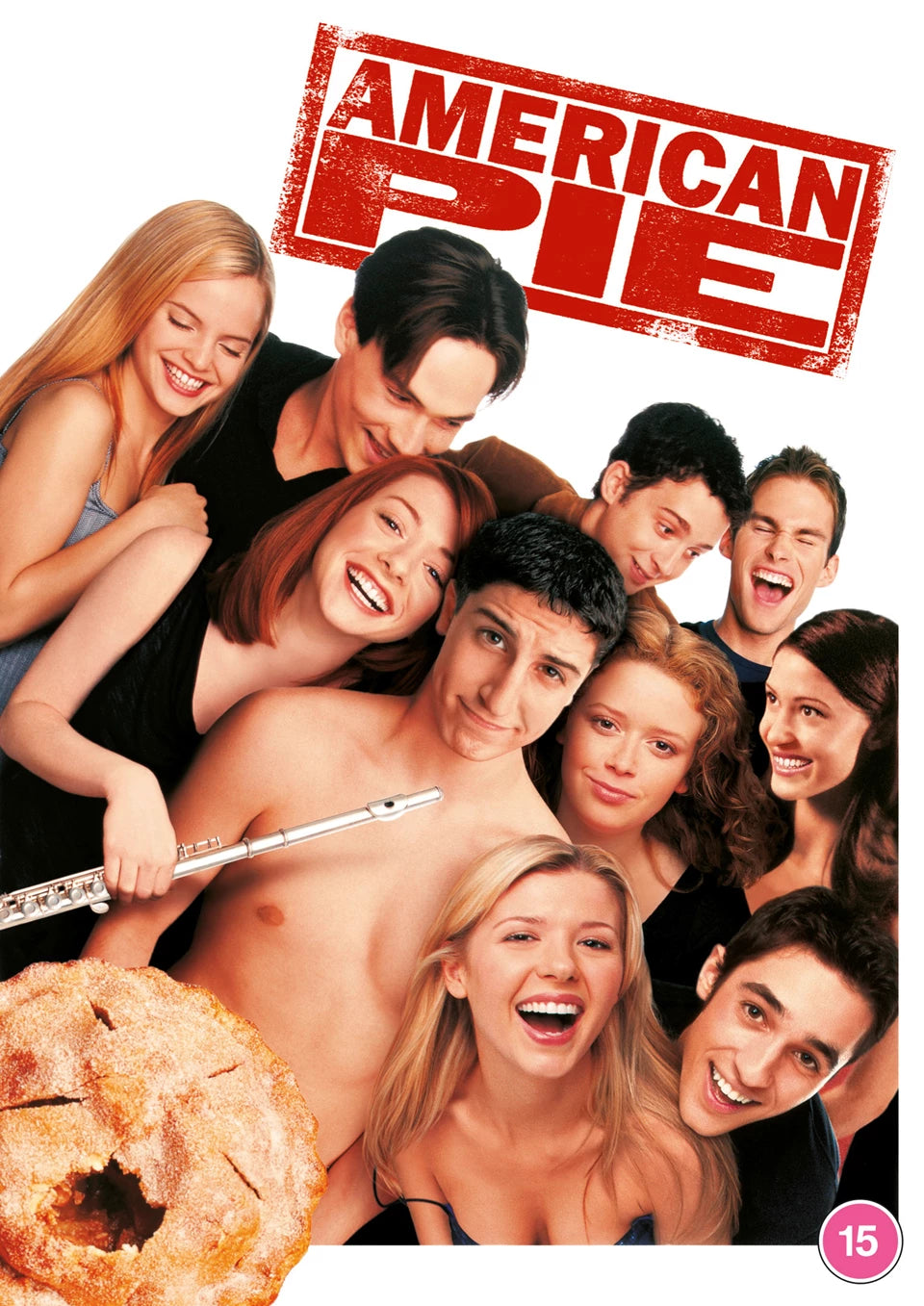 The American Pie Blu-ray cover features a group of smiling actors and a pie.