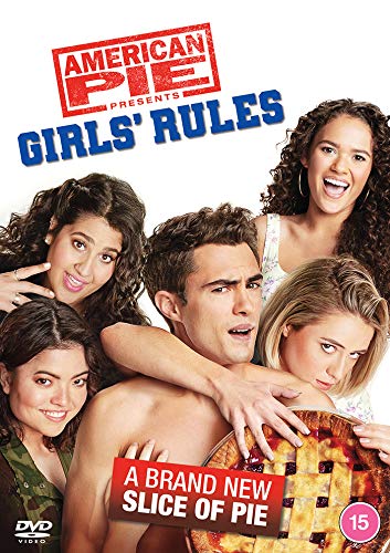 DVD cover featuring four young people surrounding a man holding a cherry pie.