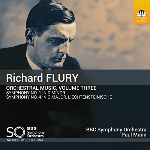 CD cover featuring a black and white portrait of composer Richard Flury.