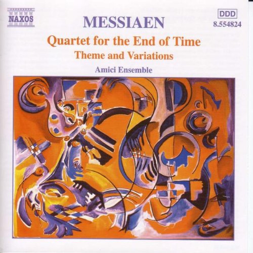 CD cover for Messiaen’s “Quartet for the End of Time” with abstract art.