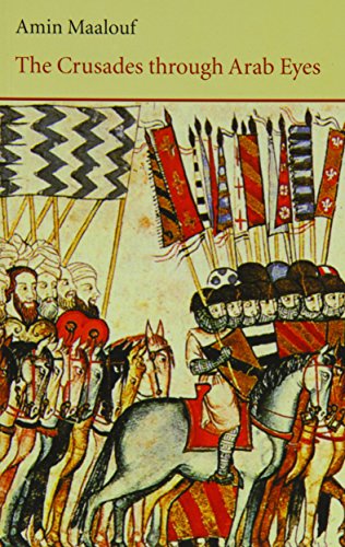 Book cover titled The Crusades through Arab Eyes featuring a medieval illustration of cavalry.