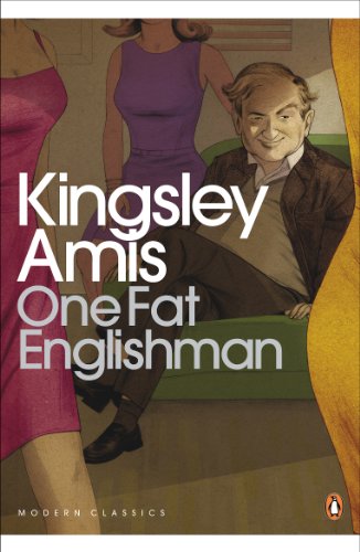 Book cover: illustrated portrait of Kingsley Amis, titled “One Fat Englishman.”