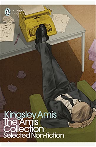Book cover: man with feet up, typewriter, and red pen.