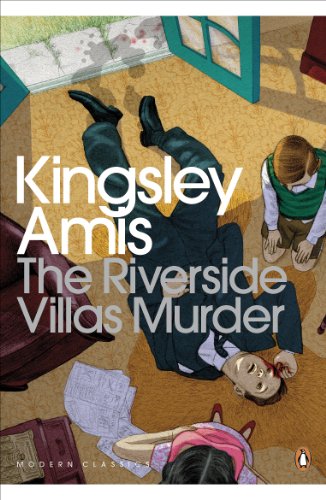 Book cover: a man lies dead on a patterned floor, a child looks on.