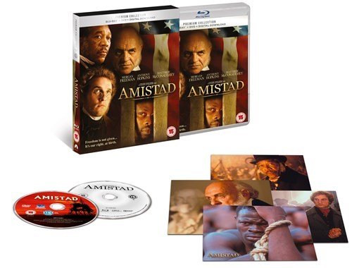 Amistad" Blu-ray/DVD slipcase edition with art cards and discs displayed.