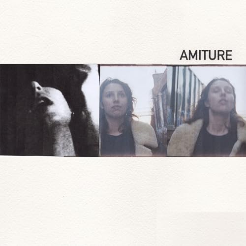 Album cover for Amiture’s “Mother Engine” featuring three black and white portraits.