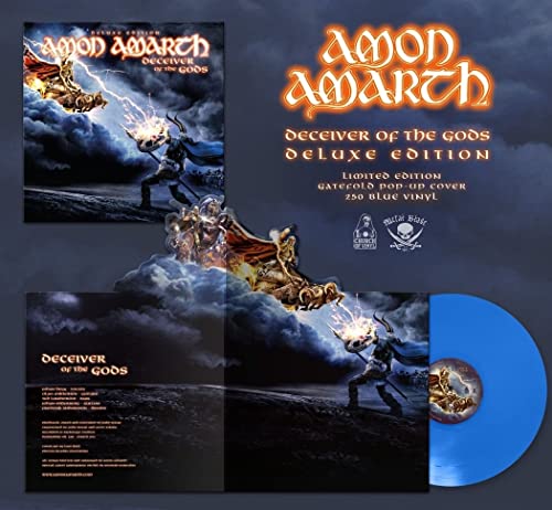 Amon Amarth "Deceiver of the Gods" deluxe edition blue vinyl record packaging.