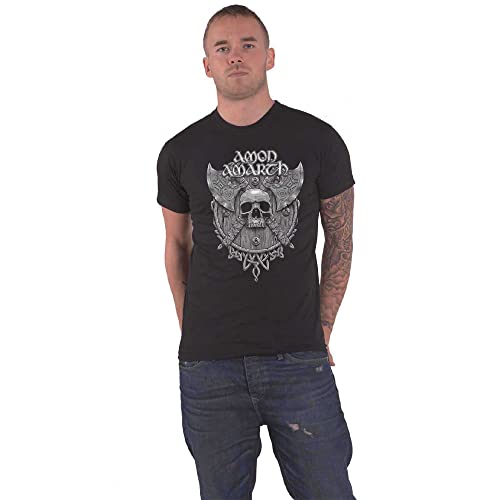 Black Amon Amarth t-shirt with skull and axe graphic.