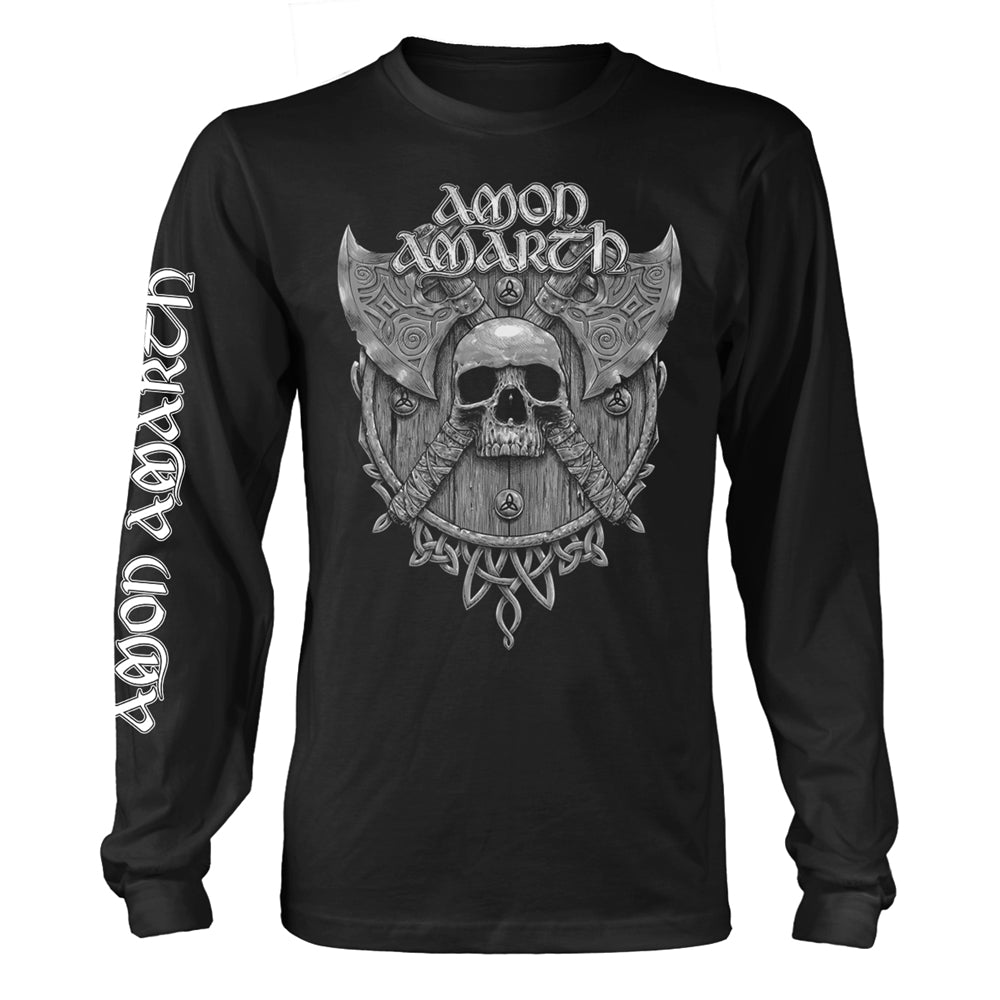 Black long sleeve shirt with Amon Amarth skull and axe design.