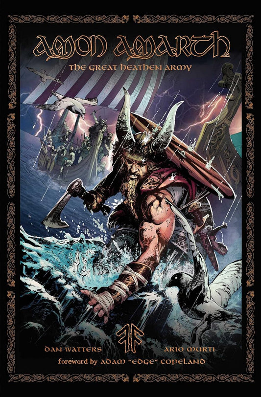 Hardcover book cover depicting a Viking warrior emerging from stormy seas.