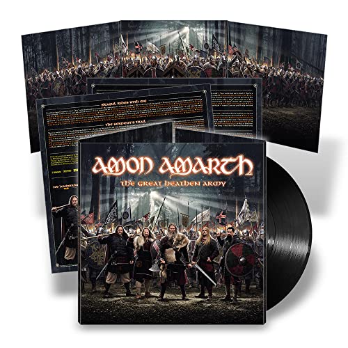 Amon Amarth vinyl record with cover art depicting Viking warriors.