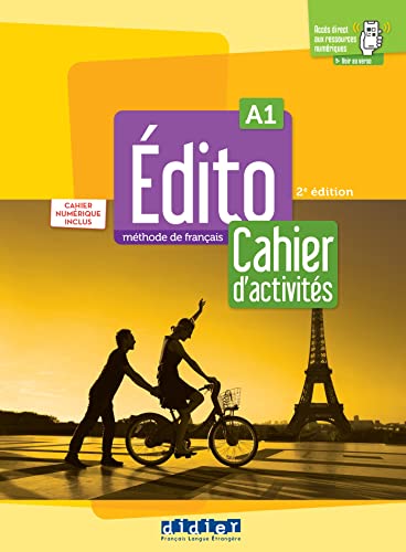 French language textbook cover with bicycle and Eiffel Tower image.
