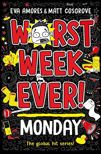 Colorful book cover with cartoon illustrations and a title about a bad week.