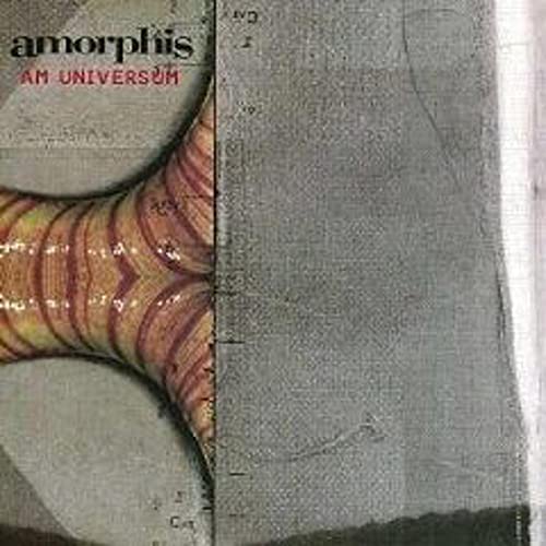 Amorphis album "Am Universum" CD cover with abstract, swirling red design.