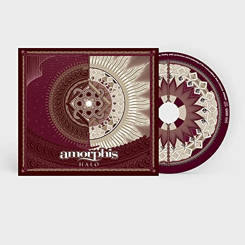 Amorphis "Halo" CD case with ornate, geometric patterned cover art.