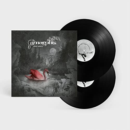 Two black vinyl records with album cover depicting a swan and forest.
