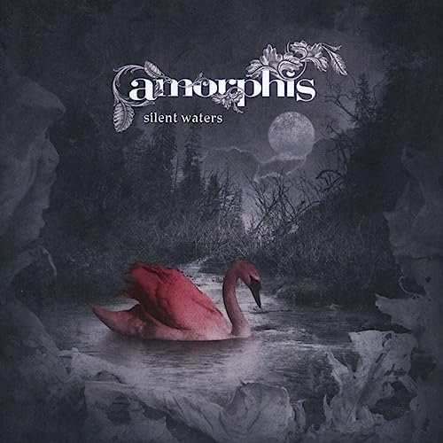 Amorphis album cover: swan on water, forest, moon, and text.