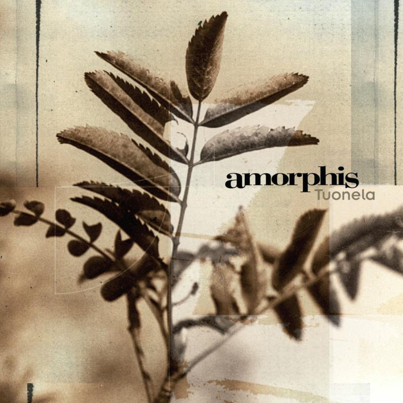 Album cover for Amorphis’ Tuonela featuring a branch with leaves.