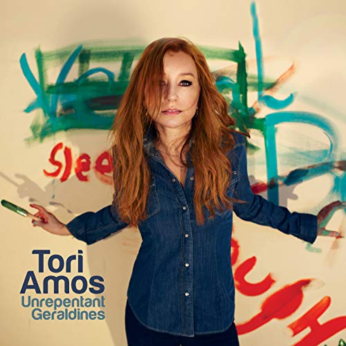 Tori Amos album cover: red-haired woman with colorful abstract paint.