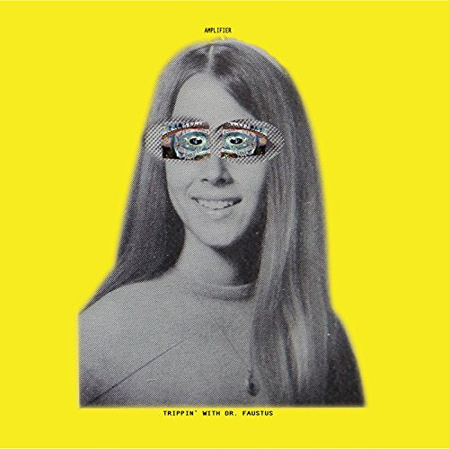 A vinyl record cover featuring a black-and-white woman's portrait with distorted glasses.