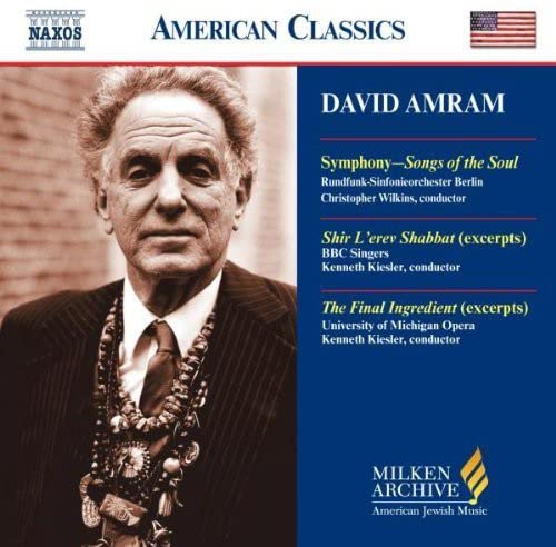 CD cover featuring portrait of composer David Amram and track listing.