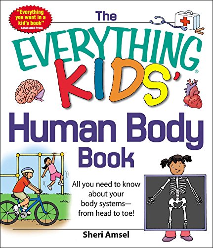 Kids' book cover with illustrations of anatomy and active children.