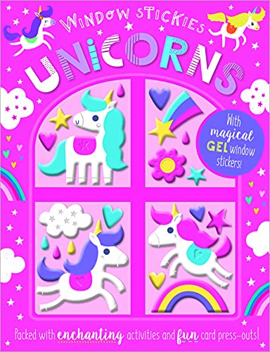 Colorful package of "Window Stickies Unicorns" with gel window stickers.