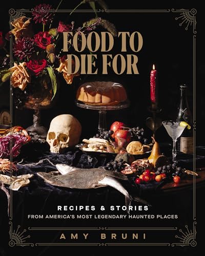 Book cover with skull, food, and candle, titled "Food to Die For".