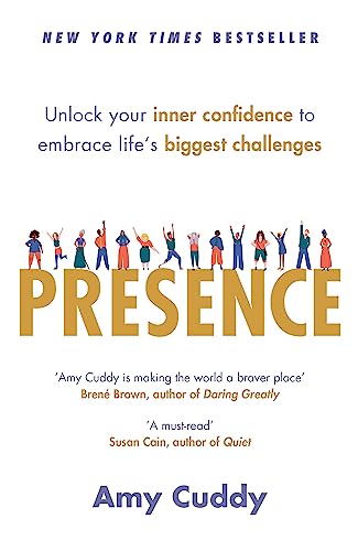 Book cover for “Presence” by Amy Cuddy with illustrated figures.