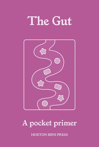Book cover with white illustration of intestines on a purple background.