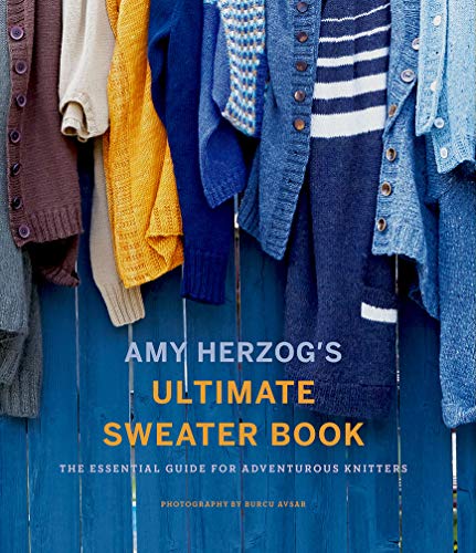 Book cover showing colorful knitted sweaters hanging against a blue wooden fence.