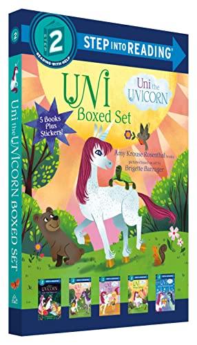 Boxed set cover featuring a white unicorn with a bear and forest scene.