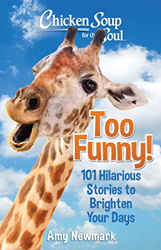 Book cover with a giraffe and the title “Too Funny!” in orange text.