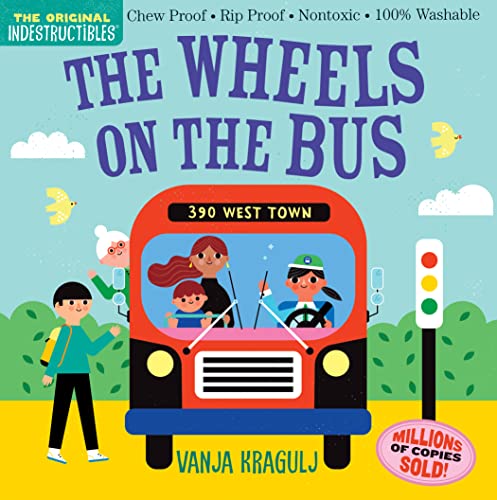 Indestructibles book cover featuring a red bus with passengers and a driver.