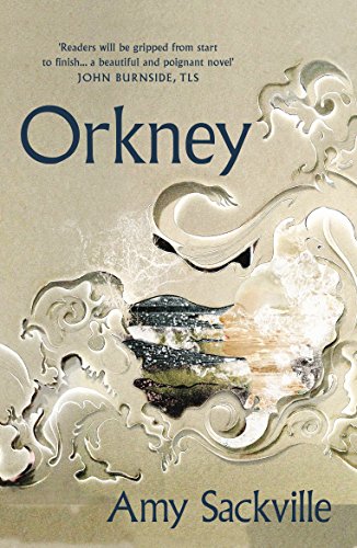 Book cover for “Orkney” by Amy Sackville, featuring a face and waves.