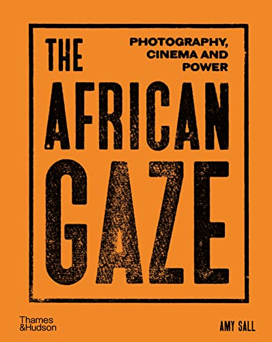 Book cover: "The African Gaze" with bold black text on orange background.