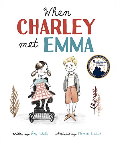 Book cover: two children, one in a wheelchair, with illustrated trees.
