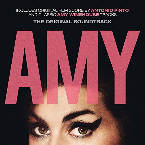 "Amy Winehouse album cover featuring a woman's eyes with 'AMY' in large pink letters."