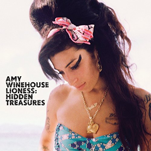 Amy Winehouse album cover, "Lioness: Hidden Treasures," with her portrait.