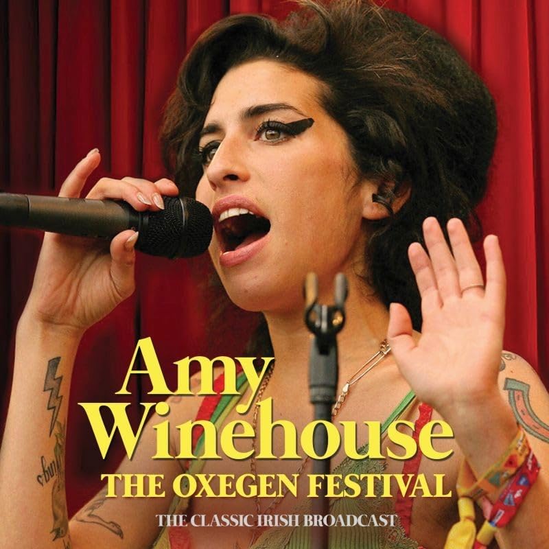 Amy Winehouse singing into a microphone, album cover for "The Oxegen Festival.