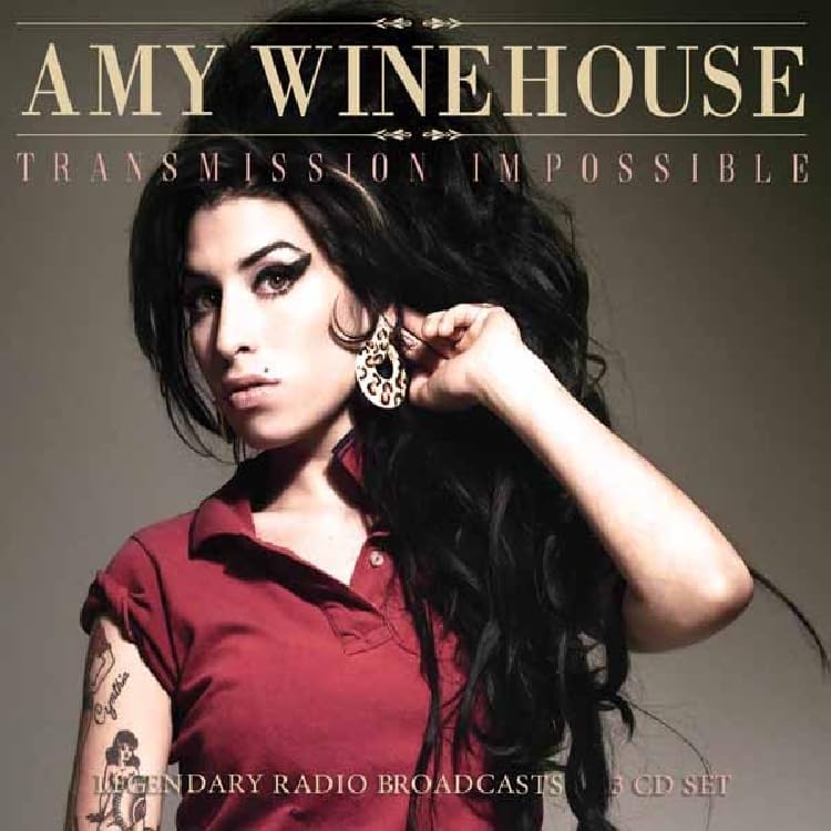 Amy Winehouse album cover, "Transmission Impossible," featuring a portrait of the singer.