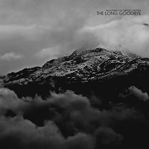 Black and white album cover featuring a snowy mountain peak above thick clouds.