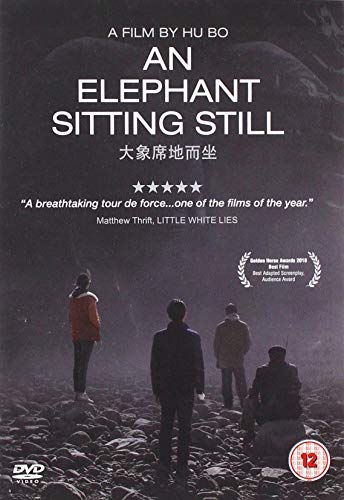 DVD cover for "An Elephant Sitting Still" featuring four figures.