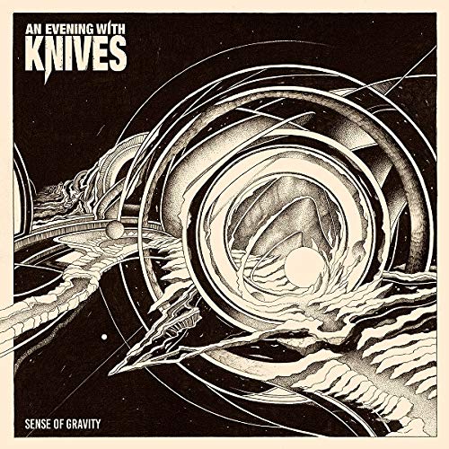 CD cover for "An Evening With Knives - Sense Of Gravity," black and white art.