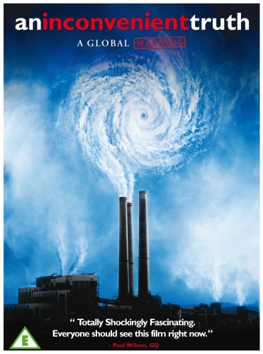 DVD cover for “An Inconvenient Truth” showing a swirling storm and smokestacks.